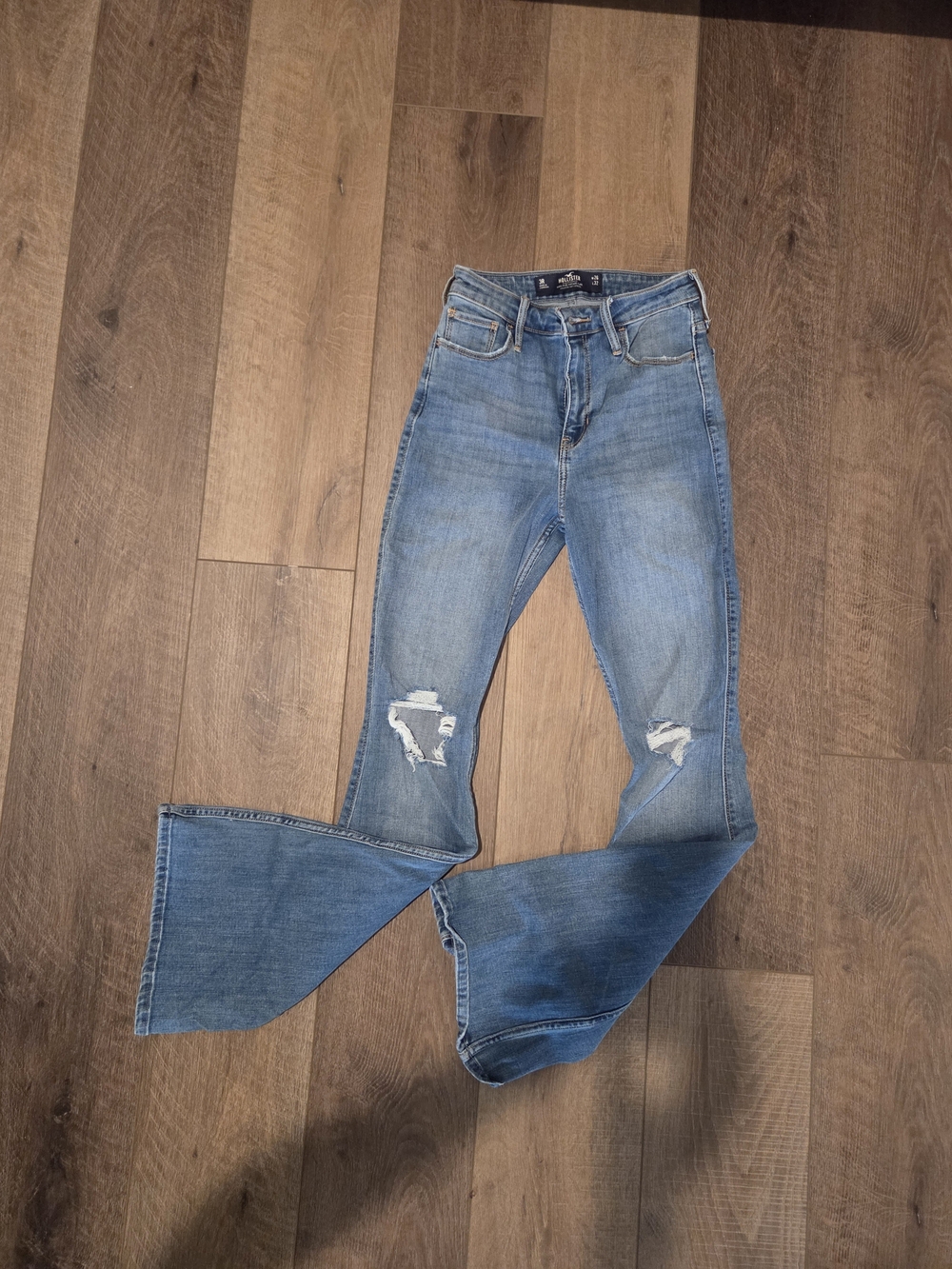 Hollister Light Blue Distressed Flare Jeans